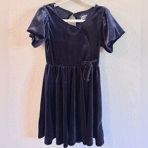 Lands' End Kids Formal Velvet Dress - Deep Blue